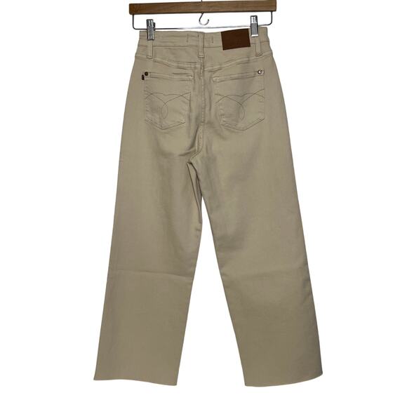 Judy Blue Tan Khaki Cropped Wide Leg Pants Size 1 / 25 - Picture 2 of 10